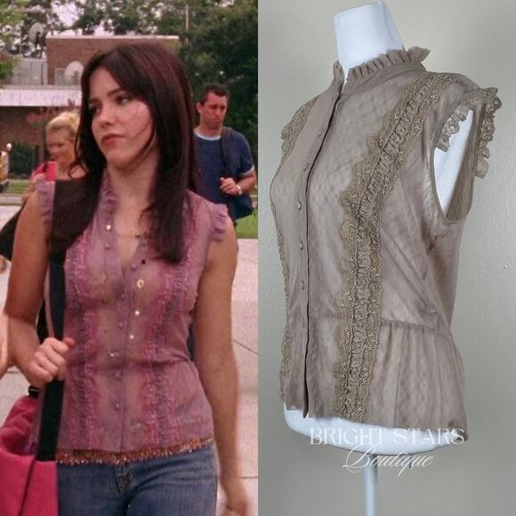 Rare Lace Top ALT Beige ASO The OC Marissa Cooper One Tree Hill Brooke Davis - Picture 3 of 12